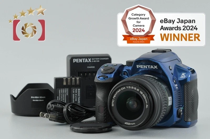 Cámara réflex digital PENTAX K-30 azul cristal 16,3 MP + SMC DA 18-55 mm f/3,5-5,6 AL Foto 1 de 4