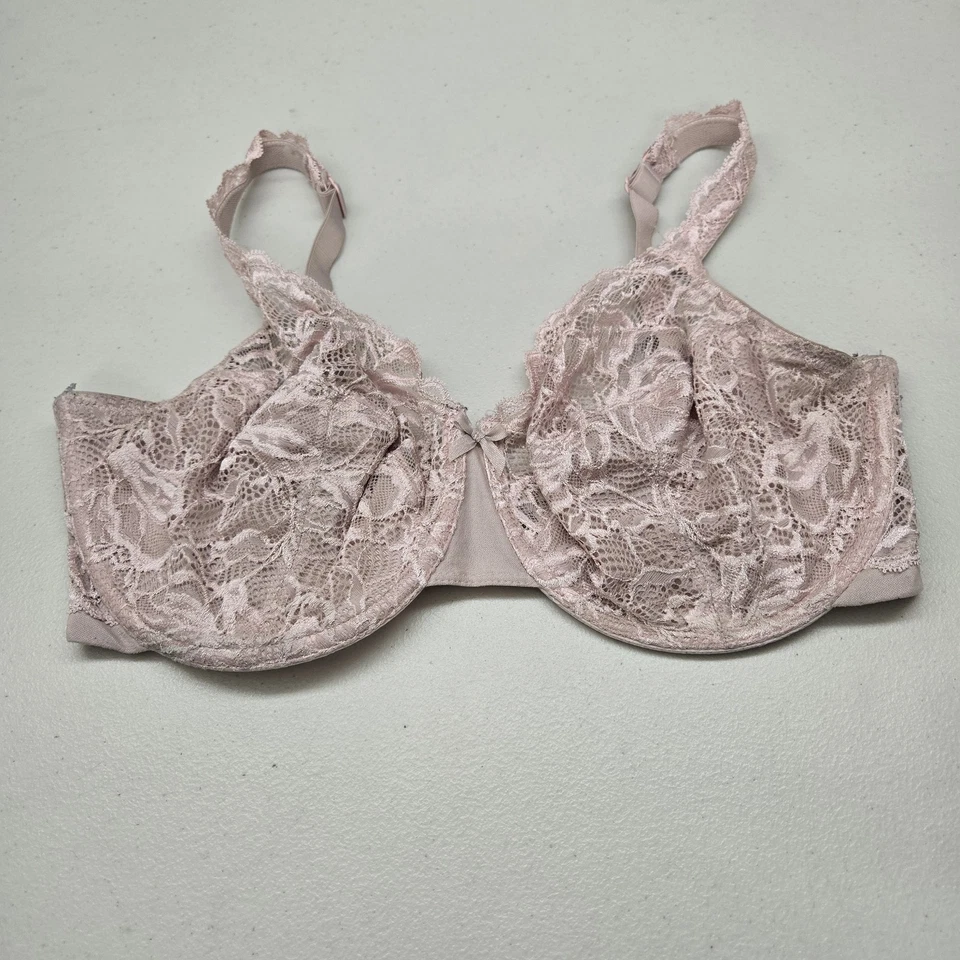 Bali Women Bra 38DDD Pink Floral Minimizer Underwired Lace READ - Image 1 of 4