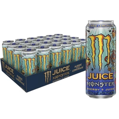 (Paquete de 24) Monster JUICE Exótico Estilo Australiano Limonada Deportes Bebida Energética 16 Oz Foto 1 de 3