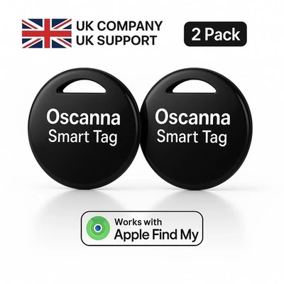 2 x Oscanna air tag Tracker for Apple Find My iPhone–AirTag Compatible Black