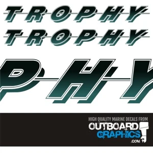 Pair of 6ft long Bayliner Trophy sticker/decals - light to dark green fade - Bild 1 von 1