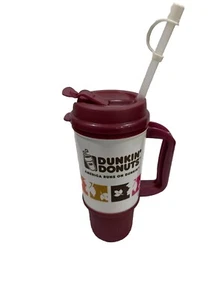 2014 Retro DUNKIN’ DONUTS Coffee Tumblers ( Maroon) - Picture 1 of 4