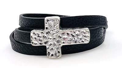 Premier Designs Wrapped In Faith Hammered Cross Wrap Bracelet - Image 1 of 4