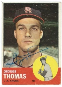 Autographed 1963 TOPPS  #98 GEORGE THOMAS Los Angeles Angels Card w/COA - Picture 1 of 1