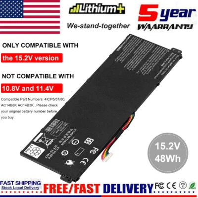 AC14B3K AC14B8K 电池 适用于宏碁 Aspire R3 R3-131T R5-471T R5-571T ES1-572 — 第 1/4 张图片