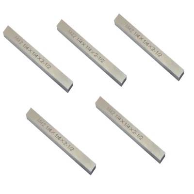 5 Pc M42 1/4" x 1/4" x 2-1/2" Cobalt Steel Square Tool Bit Lathe Fly Cutter Mill - Image 1 of 2
