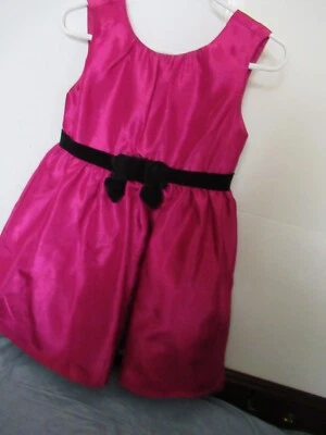 P26 Niñas Magenta Completamente Forrado Incorporado Pequeño Abrigo Negro Lazo Cinturón Talla 4t Gymbore Foto 1 de 4