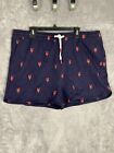 NWT Joules Sian Sweat Shorts Navy Pink Lobster Women?s Size 14 Embroidered