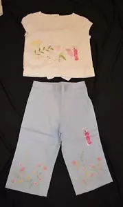Gymboree SWEET AS SUGAR weißes Oberteil & blaue Hose Set neu mit Etikett 18-24 Monate 2T - Bild 1 von 4