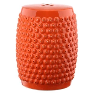 Stella Glazed Ceramic Decorative Garden Stool Orange - Picture 1 of 3
