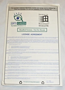 Opti-Green monitor standby software - Version 3.808 for Windows 95 - Picture 1 of 3