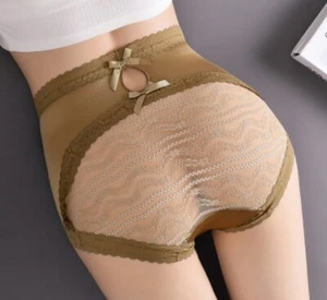 4 Pcs Lot Women's Sexy Satin Lace High Waist Brief Panties Silky Underwear,L-3XL - Picture 1 of 29