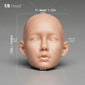 1:6 Unpainted Head Sculpt Lisa Beauty Girl For 12" Female Action Figure Body - Picture 1 of 6