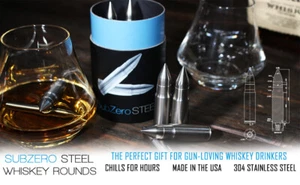 SubZero Stainless Steel Six-Shot Whiskey Bullets Ice Cubes - Picture 1 of 1