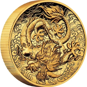 2021 Chinese Myths & Legends - Dragon 2oz Gold High Relief Coin - Picture 1 of 4