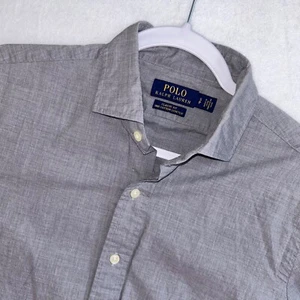 Polo Ralph Lauren Mens Shirt SP Button Up Classic Fit Stretch Gray - Picture 1 of 6