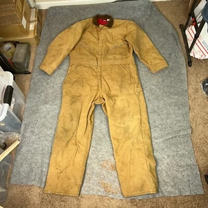 Vintage Dickies Mens Coveralls Extra Large Long Lined Canvas Workwear Insulated - Picture 1 of 22