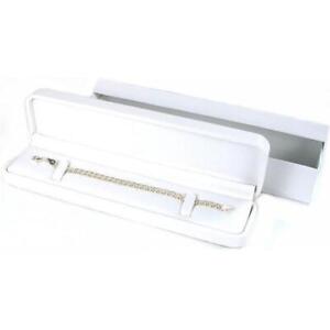 White Faux Leather Watch Bracelet Box Jewelry Counter Display