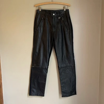 Mujer Harley Davidson CUERO Delantero Spandex Pantalones de Montar Talla 36/8 Foto 1 de 4