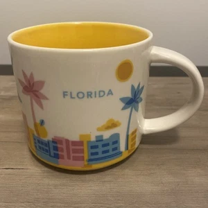 Starbucks Mug Florida YAH Coffee Cup You Are Here 14oz Yellow 2015 Beach Palm S2 - Bild 1 von 4
