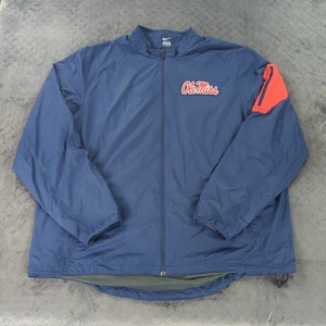 Nike Ole Miss Rebels Jacket Windbreaker Full Zip Blue Long Sleeve Men 3XL - Picture 1 of 14
