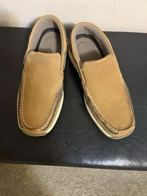 Thom McAn Men's Camel Leather Boat Shoes Slip On Sz 9M - Image 1 of 4