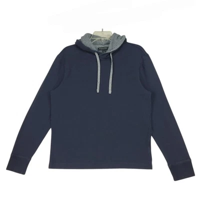 Sudadera con Capucha Banana Republic Para Hombres M Azul Marino Algodón Pima Pullover Informal Tejido Waffle  Foto 1 de 4