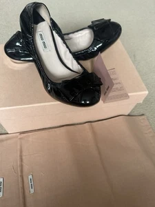 Miu Miu black Patent leather ballet pumps Size 39 - Picture 1 of 10