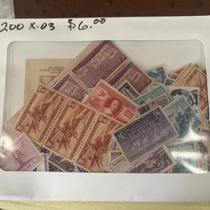 200 Unused .03 U.S. Stamps Face Value 6.00 - Picture 1 of 1
