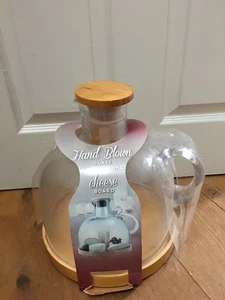 Vintage hand blown glass bottle Cheese Board with Glass Handle - Picture 1 of 8