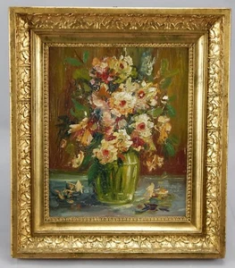 Ölgemälde 1931 Georg Deinhart? Stillleben mit Blumenstrauß - Bild 1 von 4