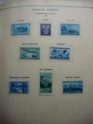 US SCOTT 1952 COMMEMORATIVE ISSUES (8) B & O; NATO, A.A.A.; GRAND COULEE DAM,  - Image 1 of 2