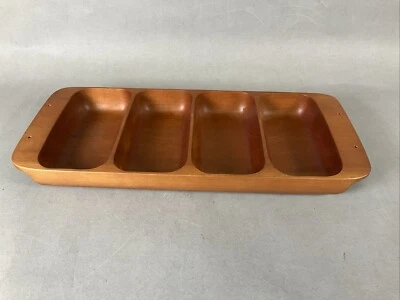 Bandeja de servir dividida vintage de palo de rosa Kromex hecha en EE. UU. Foto 1 de 3