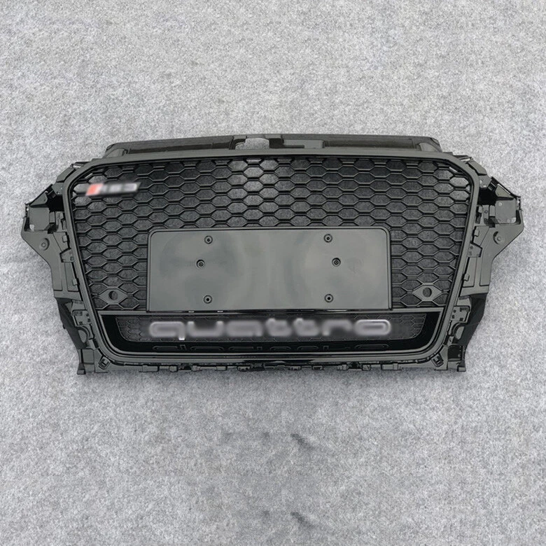 适用于奥迪 A3 S3 2014 - 2016 RS3 风格黑色环蜂窝前保险杠格栅 — 第 1/2 张图片