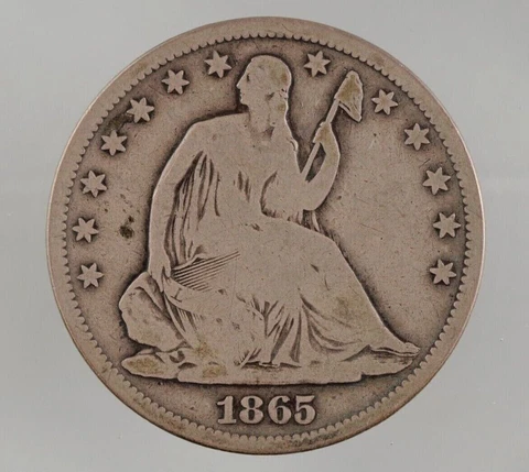 1865-S Seated Liberty Half Dollar G-VG Cover