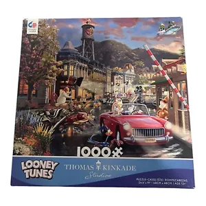 1,000 Piece Thomas Kinkade "Looney Tunes Puzzle " Ceaco 26.6"x 19" - Picture 1 of 12