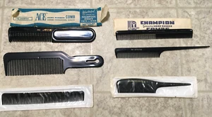 Vintage New Oldstock 60s Hair Comb Lot Of 6 Ace, Titan Pocket Back Stylist - Picture 1 of 6