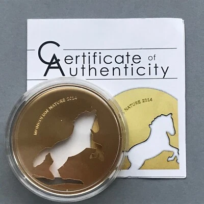 Mongolia Silver coin 500 Togrog  2014 1/2 Oz  Mongolian Nature HORSE - Image 1 of 3