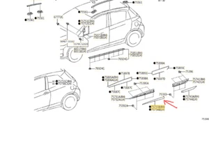 NUEVO moldura de puerta delantera derecha genuina Toyota Yaris 4 puertas 2017/2018 - Imagen 1 de 6