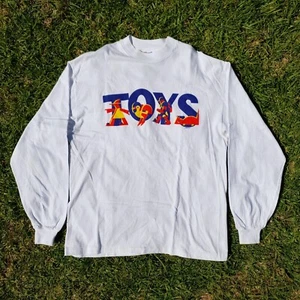 Vintage 1992 Toys Movie Shirt Mens Large White Film Tee Long Sleeve 90s - Picture 1 of 8