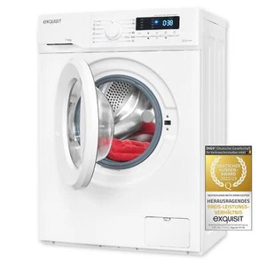 Exquisit Waschmaschine 7kg, EEK A, max. 1400 U/Min, Aquastop, WA57014-020A weiss - Bild 1 von 9