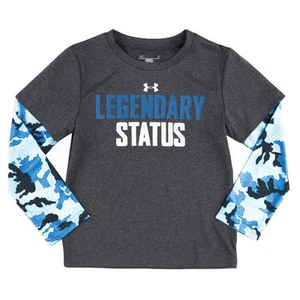 UNDER ARMOUR Jungen LEGENDARY STATUS CAMO SLIDER L/S T-Shirt *CARBON HEATHER* Neu mit Etikett - Bild 1 von 3