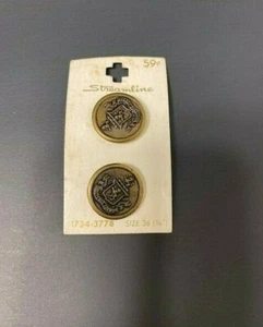 Vintage Streamline USA Gold 12 Lion Crest Buttons 2 on 1734-3778 Size 36(7/8") - Picture 1 of 4