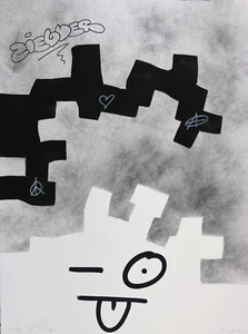 ZIEGLER T SIGNED + dface,shepard fairey,dolk,banksy,faile,mr brainwash STICKERS - Picture 1 of 7