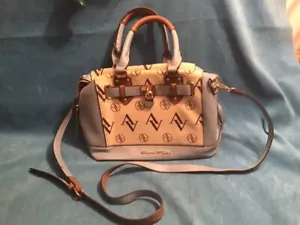 Adrienne Vittadini Signature Crossbody Purse Double Handle Handbag Stud Bottom - Picture 1 of 7