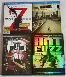 World War Z 3D, Walking Dead Season 1 Bluray, Hot Fuzz & Shaun Of The Dead DVD - Picture 1 of 6