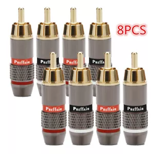8 piezas conectores de cable macho de 6 mm enchufe de alta fidelidad RCA enchapados en oro - Imagen 1 de 10