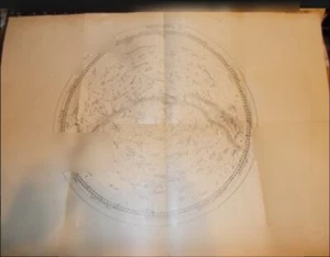 Mapa de gráficos estelares celestiales estrellas árabes 42 x 58 tamaño grande astronomía período 1890 - Imagen 1 de 2