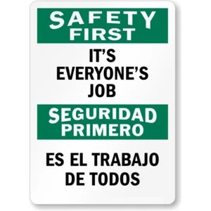 Letrero Bilingual Its Everyones Job Aluminio Resistente a la intemperie 12" x 18" - Imagen 1 de 1