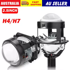 2X 2.5inch Bi-LED Headlights Projector Lens Hi-Lo Beam Universal H4 H7 Retrofit - Picture 1 of 12